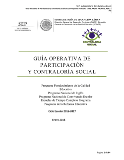 Guía Operativa de Participación y Contraloría Social en Los