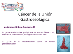 CANCER DE LA UNION GASTROESOFAGICA