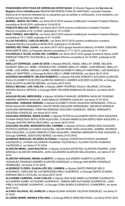 Posesiones Efectivas de Herencias Intestadas Extracto N°82-2016