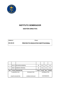 Proyecto Educativo Institucional - Instituto Sembrador de Peñaflor