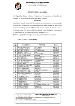 lista provisional de admitidos y excluidos contratación régimen