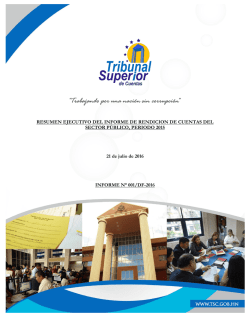 Informe Ejecutivo 001-DF-2016 - Tribunal Superior de Cuentas