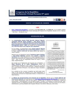 Boletín El Parlamento Virtual Peruano Nº 4320