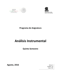 Análisis Instrumental - Colegio de Bachilleres