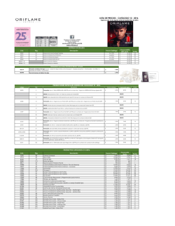 lista de precios - catálogo 11 - 2016