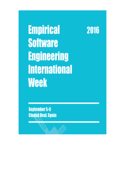 ESEIW 2016 PROGRAM