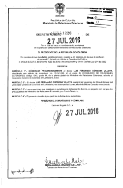 LUIS FERNANDO C&Oacute;RDOBA VILLOTA - Ministerio de Relaciones