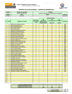 reporte de calificaciones - examen de diagnóstico