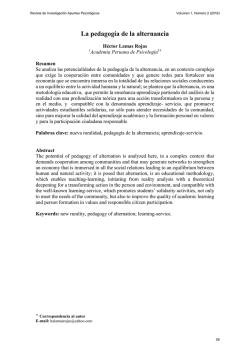 La pedagogía de la alternancia - Revista de Investigación UPeU