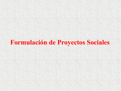 formulación, gestión y evaluación de proyectos sociales