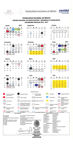 Calendario Escolar CENIDET 2016-2017