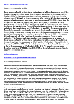 Horosvopo gratis de nino profigio