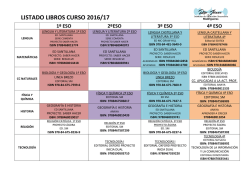 LISTADO LIBROS CURSO 2016/17