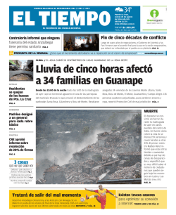 Lluvia de cinco horas afectó a 34 familias en Guanape