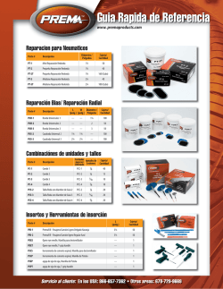 PREMA Tire Repair Materials Quick Reference Guide (Spanish)
