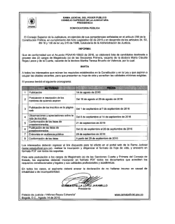 Convocatoria PSAA16-10553 de 2016 para elaborar lista de