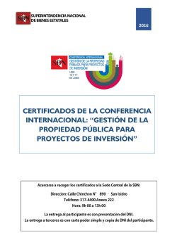 certificados de la conferencia internacional: “gestión de la
