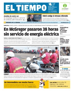En McGregor pasaron 38 horas sin servicio de energ&iacute;a