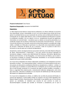 Proyecto Institucional: ​ Creo Futuro. Diagnóstico