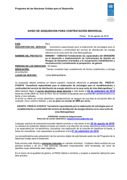 Aviso de Convocatoria _210 - Procurement Notices