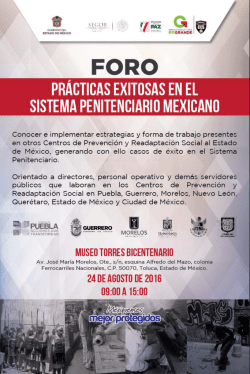 Foro Prácticas Exitosas en el Sistema Penitenciario Mexicano