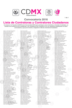 Lista de Contraloras y Contralores Ciudadanos Convocatoria 2016