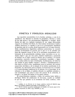 Fonética y fonología andaluzas Las especiales características de la