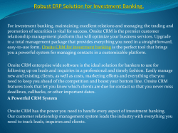 Robust ERP Solution for Investment Banking.