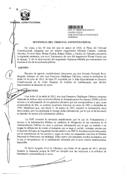 SENTENCIA DEL TRIBUNAL CONSTITUCIONAL En Lima, a los 30