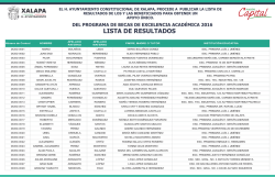 lista de resultados - Ayuntamiento de Xalapa