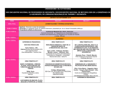 Cronograma del Encuentro Nacional de Profesores de Geografía