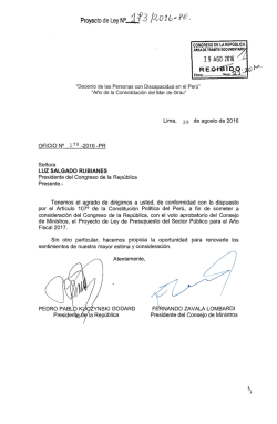 Proyecto de Ley Nº 173 / 2016-PE