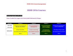 ISSSD 2016 General programme