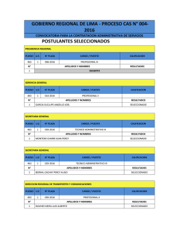 2016 postulantes seleccionados