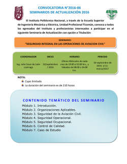CONVOCATORIA N°2016-06 SEMINARIOS DE ACTUALIZACIÓN