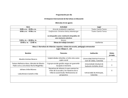 Programación por día III Simposio Internacional de Narrativas en