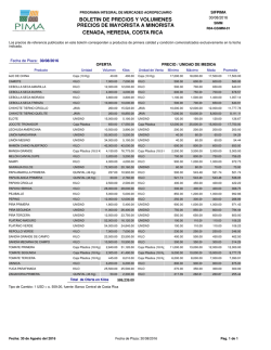 Descarga de Boletín de precios