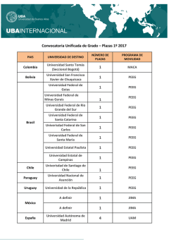 Cuadro de plazas 1 semestre 2017