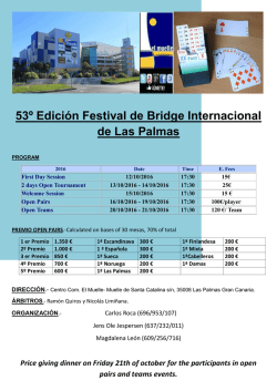 Festival de Bridge Las Palmas 2016