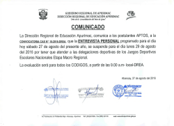 COMUNICADO - Dirección Regional de Educación de Apurímac