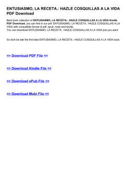 ENTUSIASMO, LA RECETA.: HAZLE COSQUILLAS A LA VIDA PDF