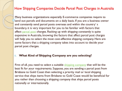 How Shipping Companies Decide Parcel Post Charges in Australia