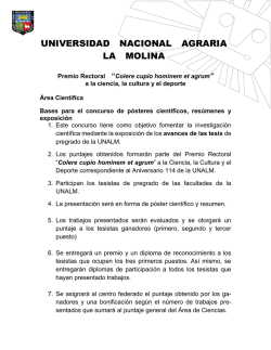 Bases del concurso. - Universidad Nacional Agraria La Molina