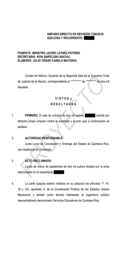 amparo directo en revisión 1356/2016 quejosa y recurrente