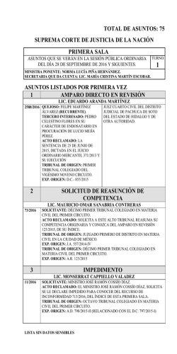 asuntos listados por primera vez 1 amparo directo en revisi&oacute;n