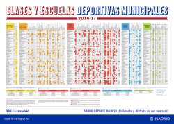 Tarifas de las distintas actividades