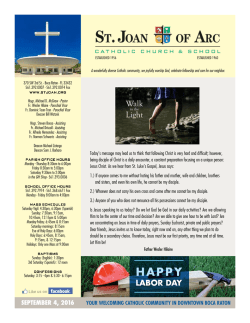 labor day - St. Joan of Arc Catholic Church