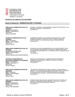 OFERTAS DE EMPLEO EN DIFUSIÓN Sector Profesional