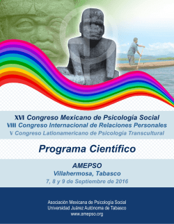 Programa Científico - AMEPSO :: Asociación Mexicana de