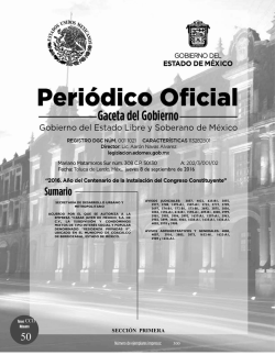 Peri&oacute;dico Oficial del Gobierno del Estado Libre y Soberano de M&eacute;xico